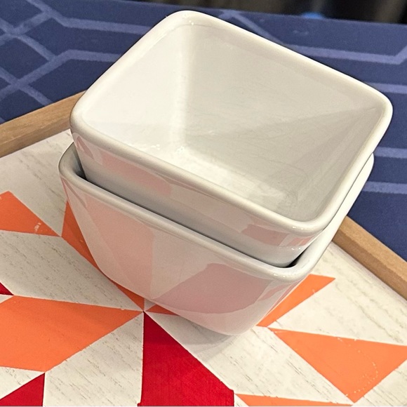 Pampered chef Simple Additions petite bowls white small square - Picture 1 of 11